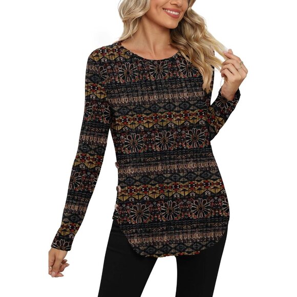 Women's Long Sleeve Sweater Tunic Lightweight Casual Fall Top X-Large - Picture 2 of 3